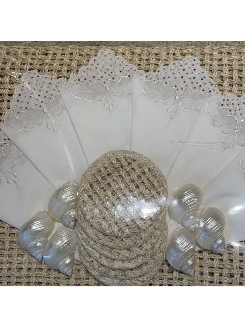 Kultura Woven Ratan Placemat Set With Napkins, Coasters, Decor 6 Place Settings